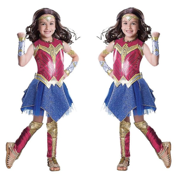 4-10 år Barn Flickor Wonder Woman Cosplay Kostym Outfit Set 9-10 Years