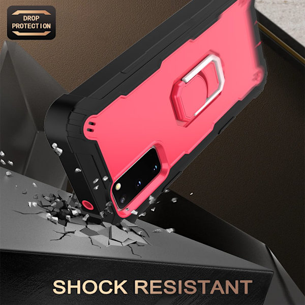 Case för Samsung A12 5G Case, Galaxy A12 Case, Allytech Slim Fit Rugged 3-lagers stötsäkert skydd Hybrid Kickstand Phone case Cover för black+rose