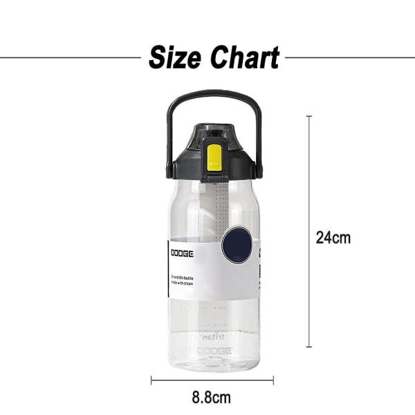 Vattenflaska - Läckagesäkra Bpa-fria vattenflaskor, låsfunktion och fällbart lock, dricksvattenkoppar Black 1000ml