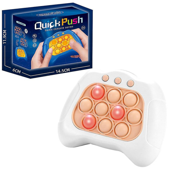 Elektriskt banbrytande pussel Pop It konsol Stress relief Fidget Toy Quick Push Bubble-spelkonsol för barn Flerfärgad valfri White