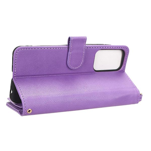 För Samsung Galaxy A23 4g / A23 5g (global version) Blixtlåsficka Läderplånbok Phone case Mobilfodral Cover Purple