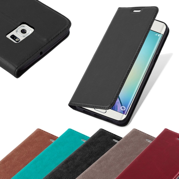 Samsung Galaxy S6 EDGE PLUS Cover Case Case - med stativfunktion och kortplats COFFEE BROWN Galaxy S6 EDGE PLUS