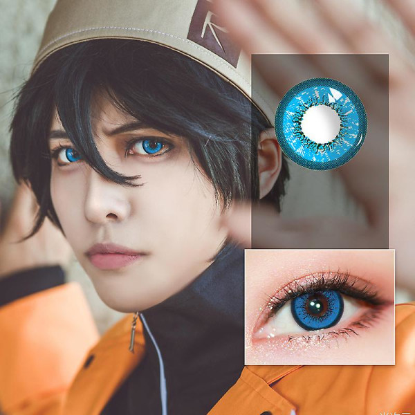 Ögonkontakter Linser Halloween Cosmetic Cosplay Vampire Colored Lens Grandiosa Blue