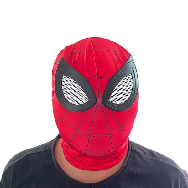 Spider-Man huvudbonad barn normal hjärta mask expedition Halloween mask miles stål nät röd TikTok samma stil Children's Steel Spider lens Zipper style