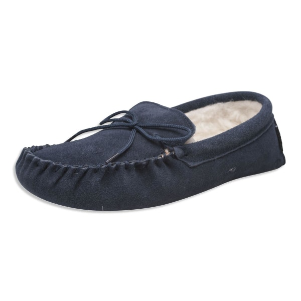 Nordvek Herr Äkta Mocka Ull Fodrad Moccasin Tofflor Mockasula 423-100 Navy 10UK - 11US - 44EU