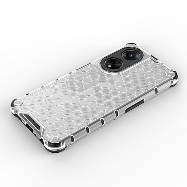 För Oppo A98 5g Anti-dropp phone case Tpu+pc Honeycomb Texture Cover Grey