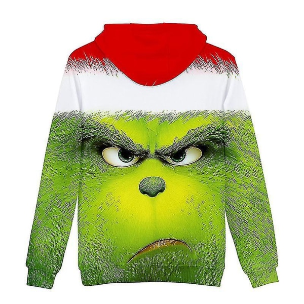 Unisex 3d Grinch huvtröja Herr Kvinnor Casual Huvtröja Julklapp Red Green Hoodie L