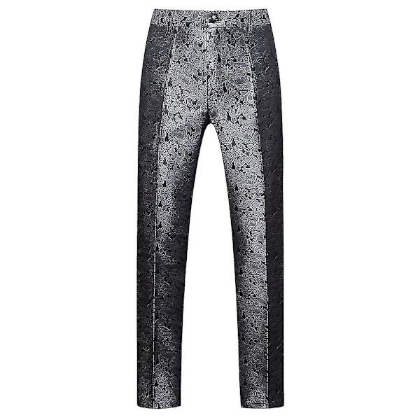 Schan Herr 3-delade kostymer Sjal Lapel Enknapps Smoking Blazer Västbyxor Set För Bröllop Sliver L