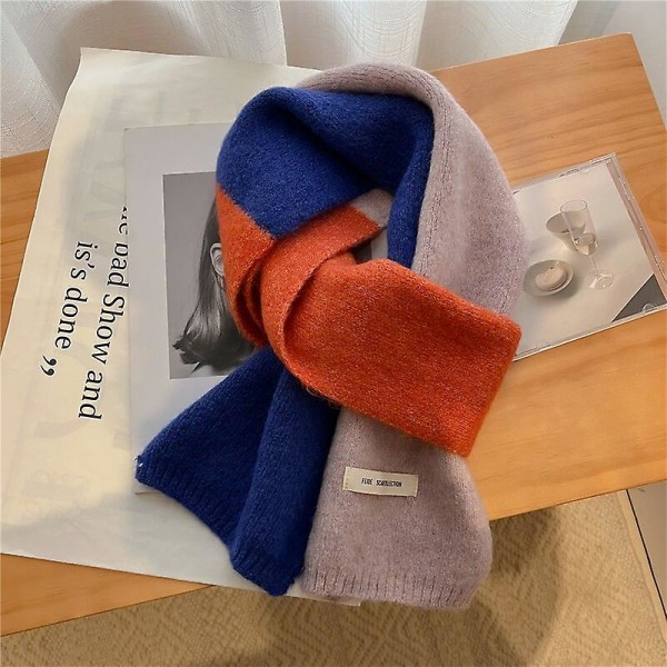 Ny tjock konad halsduk för kvinnor Solid Splic Varm vinterhalsduk Cashmere Elastiskt yllegarn Foulard koreanska stilar Bufanda WYD45 2