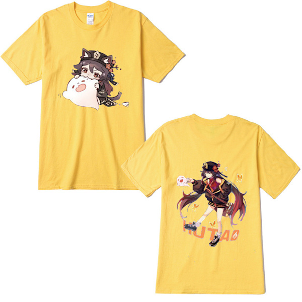 Genshin Impact Walnut T-shirt Par T-shirt gul yellow L
