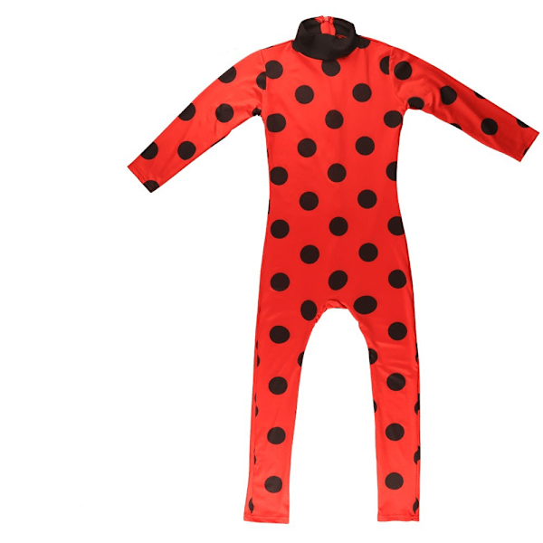 Halloween Ny Ladybug Jumpsuit Kostym Handskar Fotöverdrag Individuell Ögonmask Väska Peruk 5-delad Set One-piece ladybug 3-piece set S (suitable for height 100-110cm)