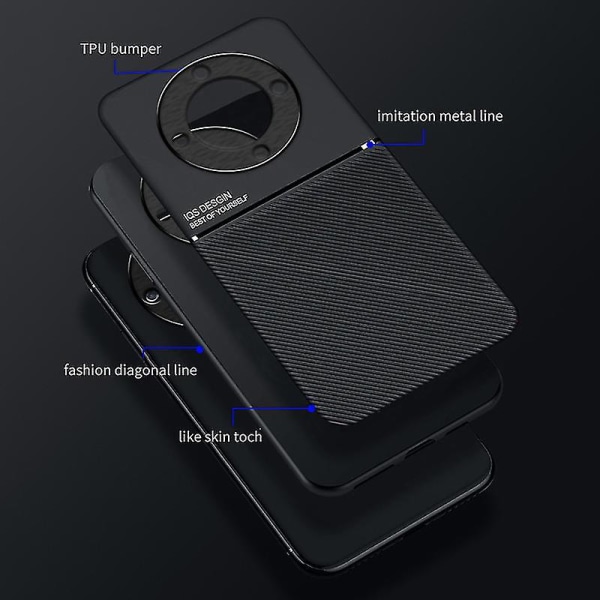 Lines Imprinted Slim Case For Honor Magic 5 Lite 5g /honor X9a 5g Phone case Pu Läder TPU- cover Gratis frakt Blue