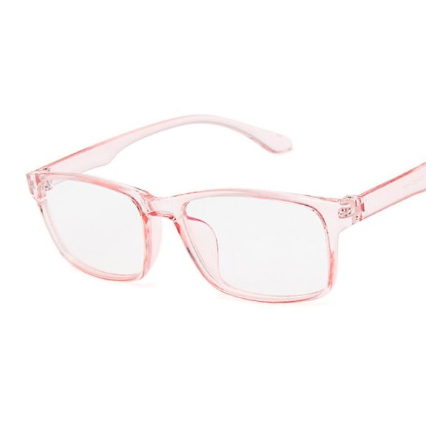 Klassiska manliga fyrkantiga glasögon Bågar Märke Designer Mode Män Dam Dekoration Optiska glasögon Klara glasögon Pink Trans