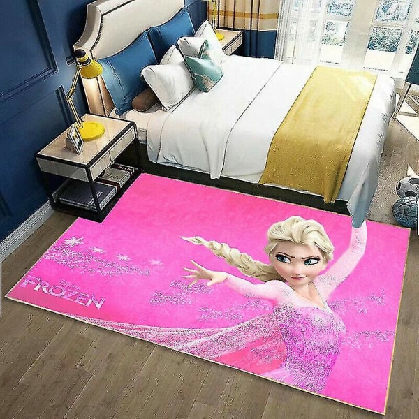 Frozen Princess Pink Elsa Area Mattor Mattor Anti-sladd Hem Vardagsrum Barn Golvmattor Sovrum Halkfritt 3d- print