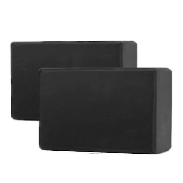 2st Yogablock och Set, Eva-skumblock med hög densitet för att stödja och förbättra poser och rörelser Black none