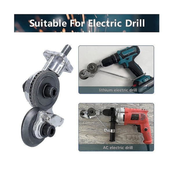 Elektrisk borrsax Plåtskärare, metall Nibbler borrfäste med adapter, DIY Metal Snips Att null none