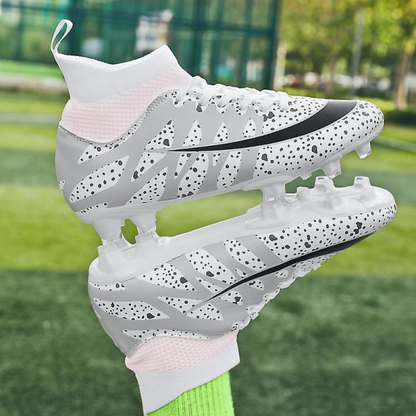 Fotbollsskor dam Spikes Fotbollsskor för ungdomar Stövlar Atletisk Sneaker 3C1313 White 35