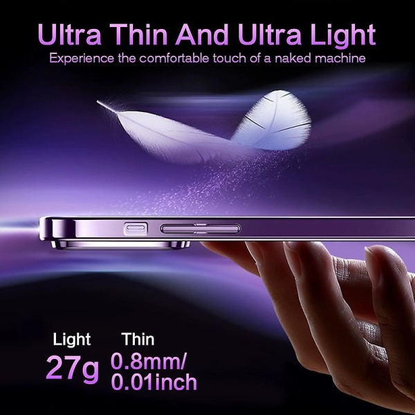 Magsafe Magnetic Luxury Plating Klart case för Iphone 15 Pro Max/15 Ultra/15 Pro/15 Plus/15 kompatibel trådlös laddning Purple iPhone 15 Plus