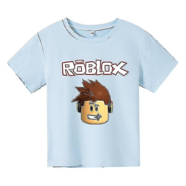 3d bomull sommar Robloxing T-shirt Blue 7T-130CM