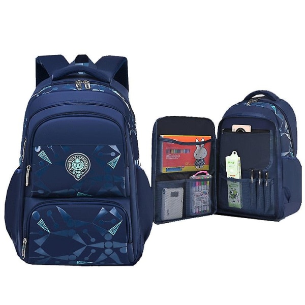 Klass 3-6 vattentät barn skolväskor pojkar grundskole ryggsäckar ortoped högstadie skolväska mochila infantil Black large
