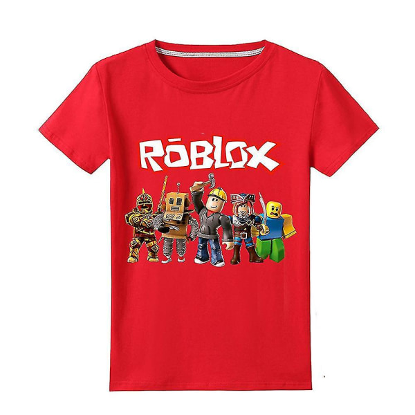 5-12 år barn Roblox kortärmad T-shirt Topp Red 5-6Years