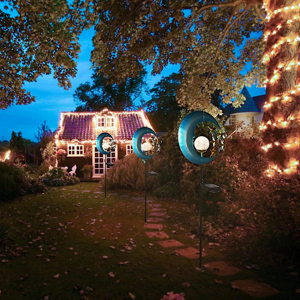 Stars Moon Solar Lights Outdoor - Solar Powered Garden Lights Dekorativa null none