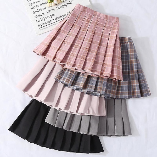 Chic Harajuku student plisserad kjol - gray plaid 100