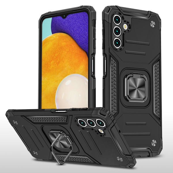 NIFFPD Galaxy A13 Case, Samsung A13 Case Ring Kickstand Hårt PC Mjukt TPU cover för Samsung Galaxy A13 5G Svart black