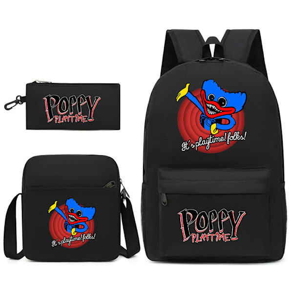 Poppy Play Time High School Ryggsäck Svart F2 The single shoulder bag