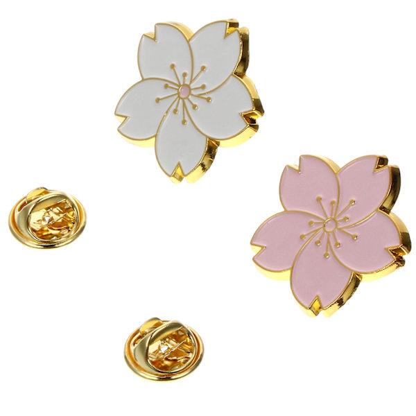 2st Japansk broschstift Blombroschfixeringsbrosch Cherry blossom pattern 2.2X2.1X0.5CM