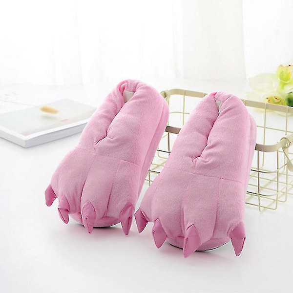 Paw Tofflor Fuzzy Stuffed Animal Claw Skor Roliga Cosplay-kostymer för tonåringar Vuxna 27-44 Pink M