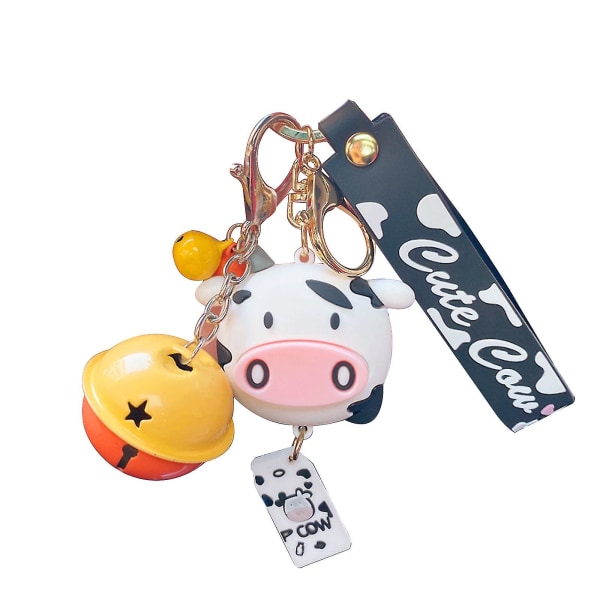 Cartoon Cute Cow Pop Car Keychain Charm Bag Dekoration Charm Keychain Yellow