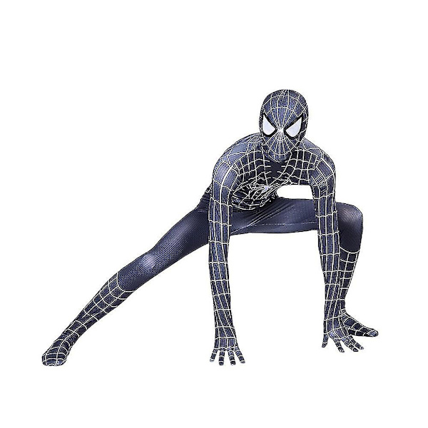 Barn Pojkar Spider-man Kostym Party Jumpsuit Tecknad Romper För Barn 3-12 år Cosplay Playsuit med huvudbonader Tmall 100cm