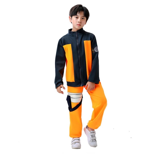 4-10 år Barn Pojkar Flickor Naruto Anime Cosplay Festdräkt Uzumaki Naruto Jacka+byxor Outfit Set Presenter 4-5 Years