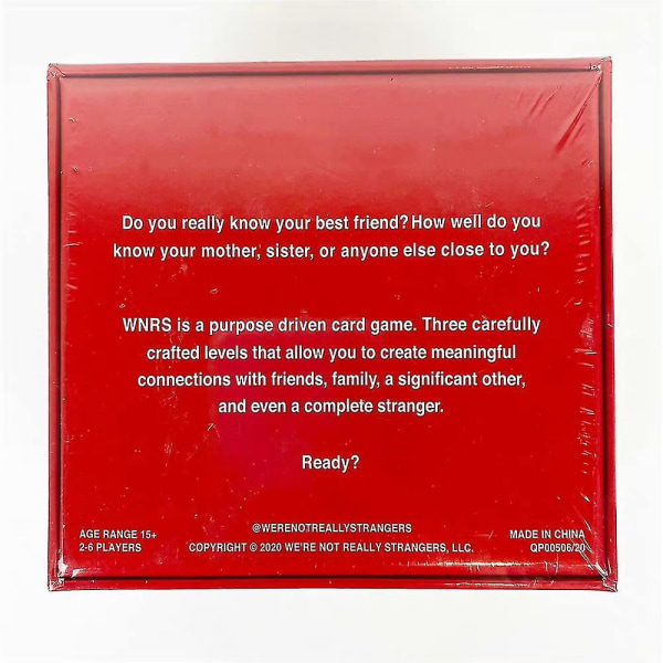 We're Not Really Strangers Card Game - Ett interaktivt kortspel för vuxna och isbrytare null none