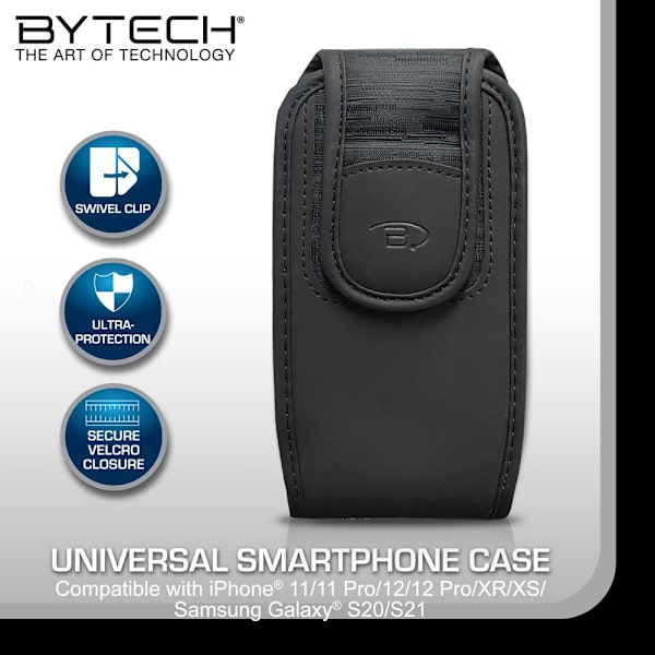 Bytech Extra Large Vertical Universal Smartphone Hölster Case – Kompatibel med iPhone 11/11 Pro/12/12 Pro/XR/XS, Samsung Galaxy S20 Plus/