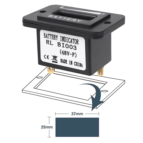 Golfvagn Batterimätare 48v Led Batteriindikator Batterimätare Batterinivåmätare Ip65 För Club C Black none