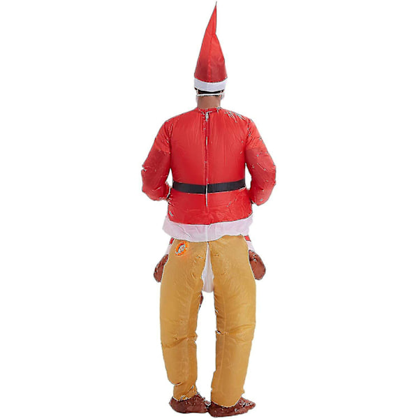 Uppblåsbar Jultomte Rider Renen Uppblåsbar Klädsel För Jul Cosplay null none