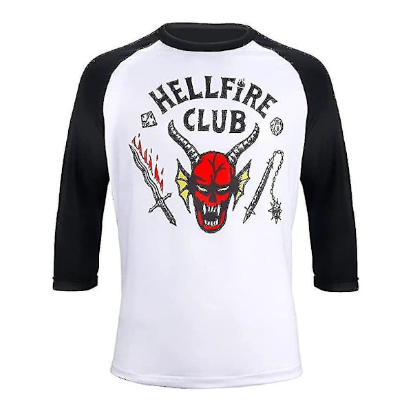 Vuxna Stranger Things Säsong 4 Hellfire Club 3/4-ärm T-shirt Toppar Kostym S