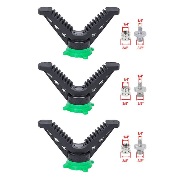 Jakttillbehör Skytte V-yoke Stick Rack Shooting Top Mount 3/8-1/4 Gängfäste för jakt Stativ Bipod Monopod 3 PCS CN
