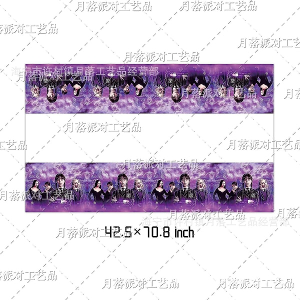 Onsdag Addams Födelsedagsfest Dekoration Barn Dusch Pojkar Flickor Serviser Tillbehör Kopp Duk Nummer Ballong Tårta Bakgrund tablecloth 1pc none
