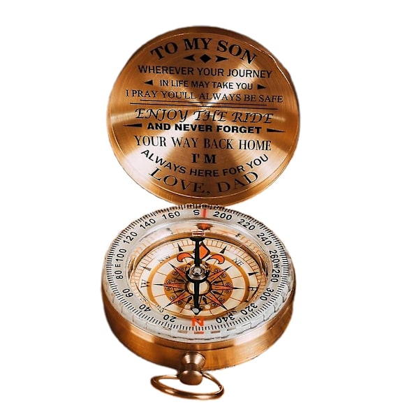Pappa Till Son Njut av Ride Kompass Koppar Kompass Julklapp till Son