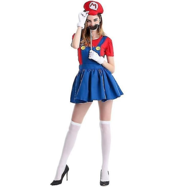 Mario och Luigi kostym för kvinnor red XL
