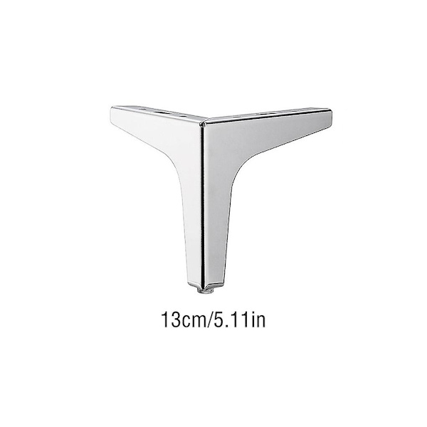 4st för möbelfötter Sofffotkomponenter som stödjer tebord Silver 13cm