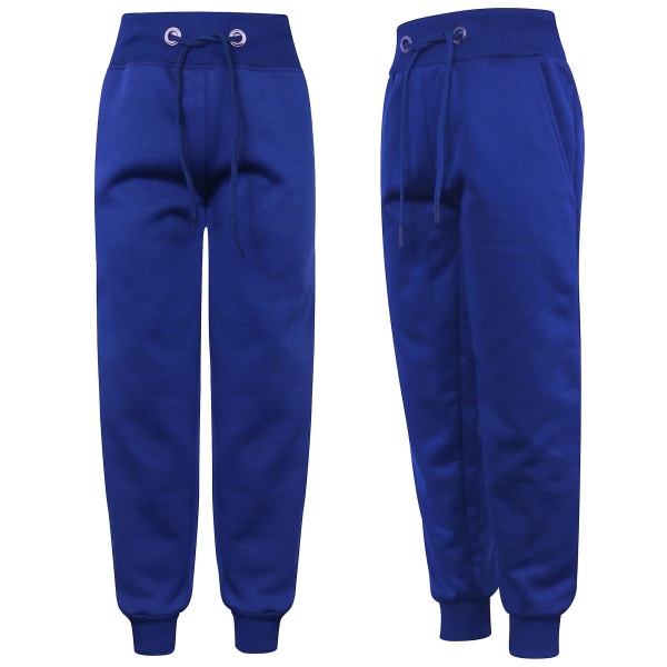 Unisex joggingdräkt med luva i vanlig svett för barn Royal Blue 13 Years