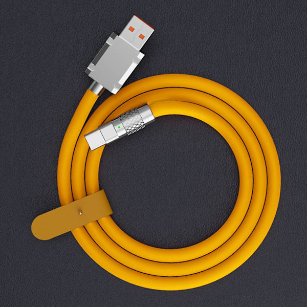 120w 6a snabbladdningskabel Flexibel sladd Micro USB kabel för dataöverföring och snabbladdning Orange 2m