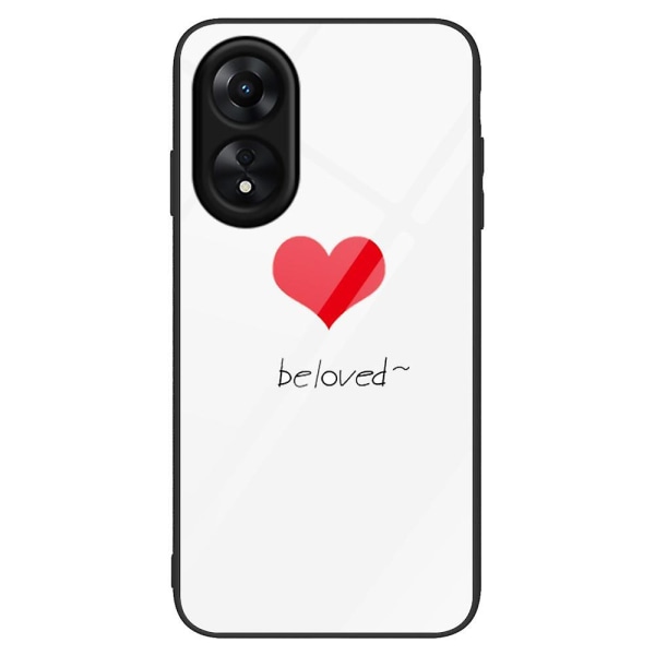 För Oppo A17 4G / A17k 4G mönsterutskrift Phone case i härdat glas Reptålig hård PC Mjuk Beloved none