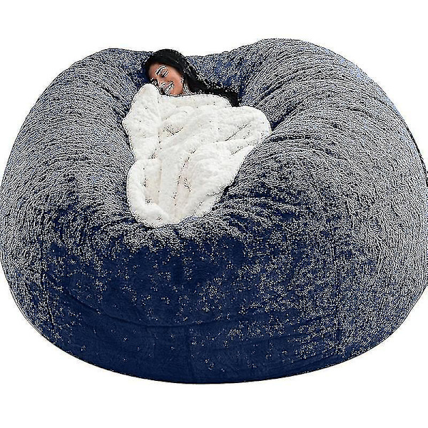 Lazy Sofa Bean Bag Bean Bag Cover Stol Kudde Navy 135*65CM