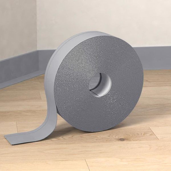 5m självhäftande golvlister för väggkant Light Grey 100 x 25 x 1.5 mm