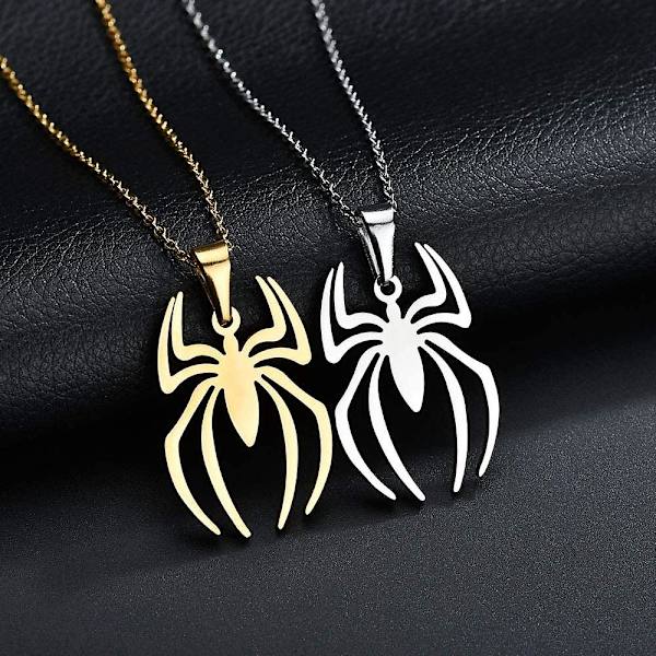 Spider Hänge Halsband Rostfritt stål Lätt Spiderman Berlock Smycken För Barn Kvinnor Pojkar Flickor